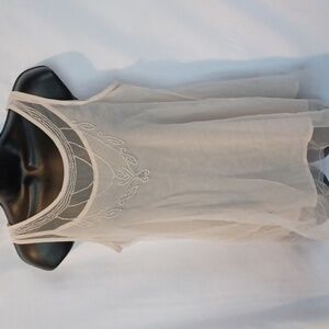 american rag chiffon two layer cami, beaded, semi-sheer